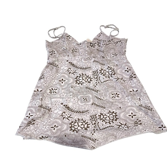Y2K Twinklzzz White & Brown Paisley Babydoll Cami Tank Top Medium coquette boho - Picture 4 of 8